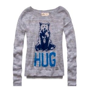 Hollister Hug Bear Sweater Gray-Blue